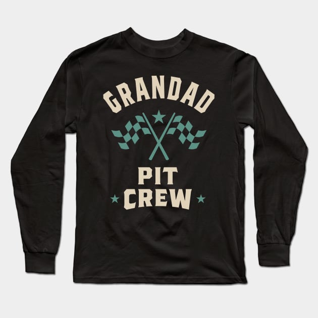 Mens Grandad Pit Crew Grandpa Gift Long Sleeve T-Shirt by cidolopez